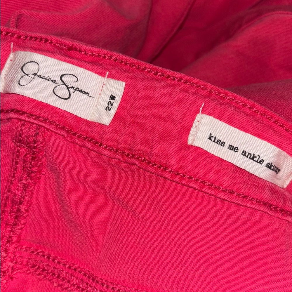 🐠 JESSICA SIMPSON Raspberry color Jeans size 22 - Picture 4 of 5